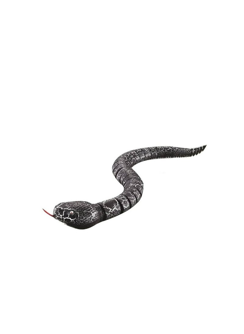 لعبة ثعبان واقعية تعمل بجهاز تحكم عن بعد بالأشعة تحت الحمراء، لعبة أفعى خشخشة قابلة لإعادة الشحن للأطفال باللون الأسود - Image 2