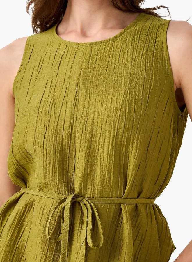ايكونيك Iconic Relaxed Fit Asymmetrical Dress with Belt