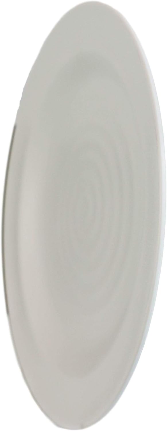 Ebros Gift Ebros Pack Of 6 Contemporary Irregular Ridged 1175D Matte White Melamine Large Dinner Lunch Buffet Entree Plates For Home Kitchen Modern Dining Serveware Restaurant Supply - Image 4