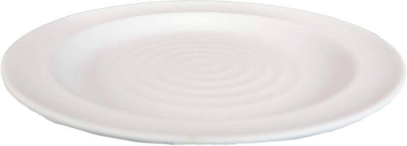 Ebros Gift Ebros Pack Of 6 Contemporary Irregular Ridged 1175D Matte White Melamine Large Dinner Lunch Buffet Entree Plates For Home Kitchen Modern Dining Serveware Restaurant Supply - Image 5