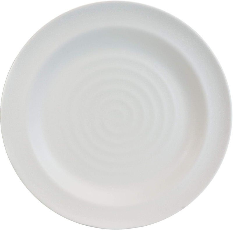 Ebros Gift Ebros Pack Of 6 Contemporary Irregular Ridged 1175D Matte White Melamine Large Dinner Lunch Buffet Entree Plates For Home Kitchen Modern Dining Serveware Restaurant Supply - Image 3