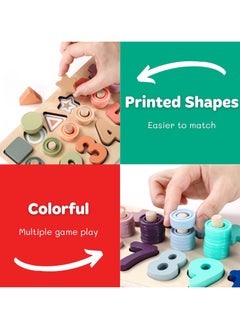 Generic Toddler Montessori Toys Teaches Number, Counting, Math, Stacking Fun Preschool Learning Activates for Boy and Girl | 1 Year Old Boy Gifts and Beyond! (Macaron)  - Image 4