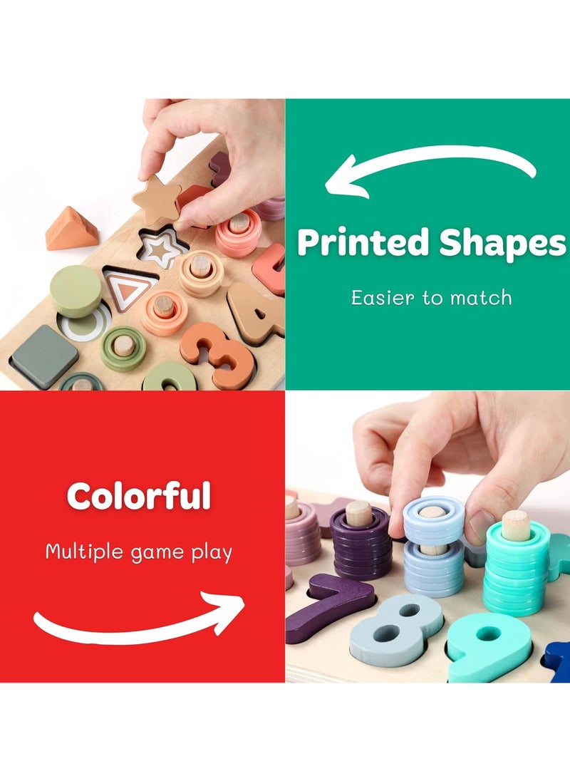 null - Toddler Montessori Toys Teaches Number, Counting, Math, Stacking Fun Preschool Learning Activates for Boy and Girl | 1 Year Old Boy Gifts and Beyond! (Macaron) - Image 1