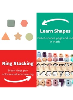 Generic Toddler Montessori Toys Teaches Number, Counting, Math, Stacking Fun Preschool Learning Activates for Boy and Girl | 1 Year Old Boy Gifts and Beyond! (Macaron)  - Image 5