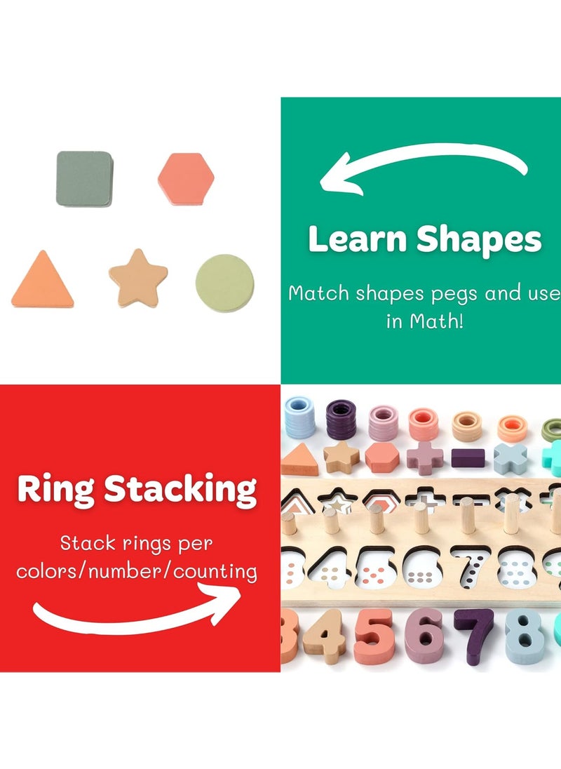 null - Toddler Montessori Toys Teaches Number, Counting, Math, Stacking Fun Preschool Learning Activates for Boy and Girl | 1 Year Old Boy Gifts and Beyond! (Macaron) - Image 1