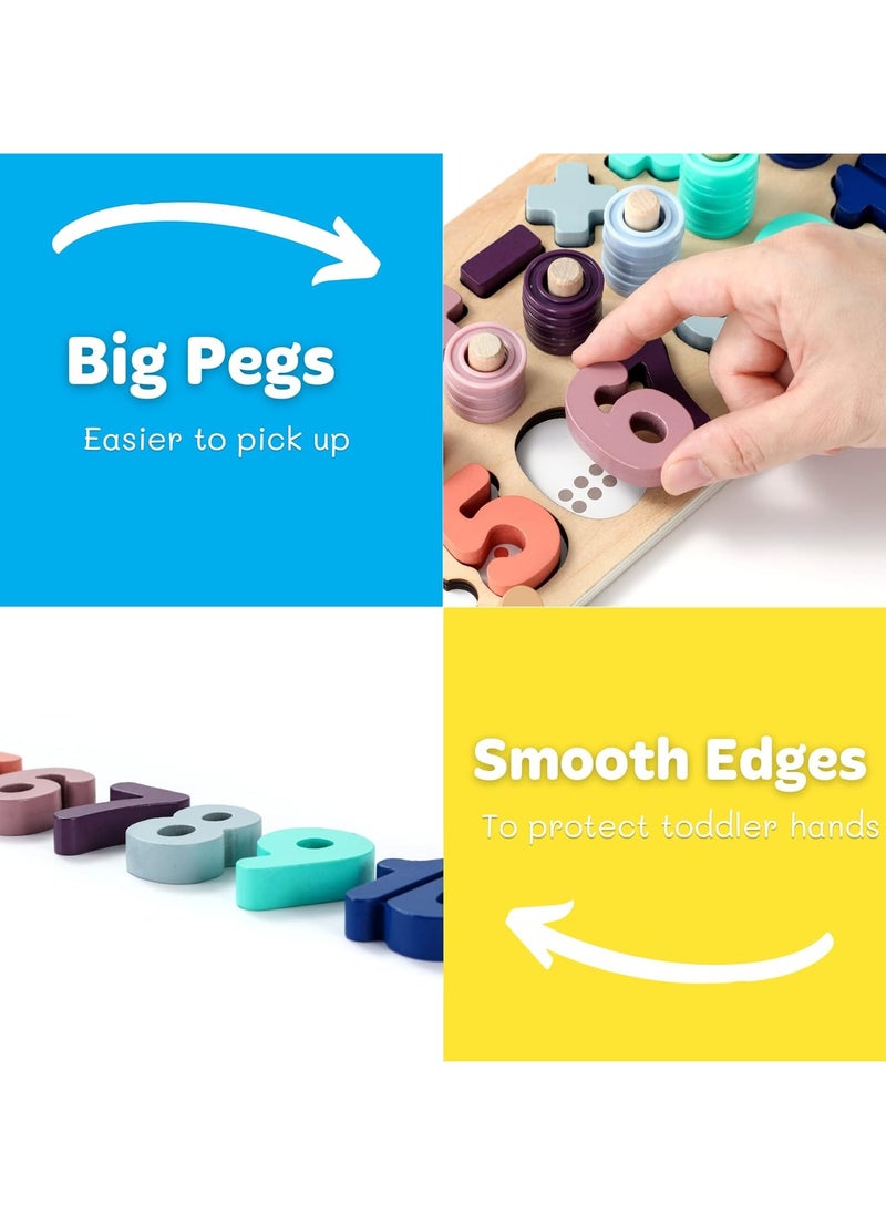 null - Toddler Montessori Toys Teaches Number, Counting, Math, Stacking Fun Preschool Learning Activates for Boy and Girl | 1 Year Old Boy Gifts and Beyond! (Macaron) - Image 1