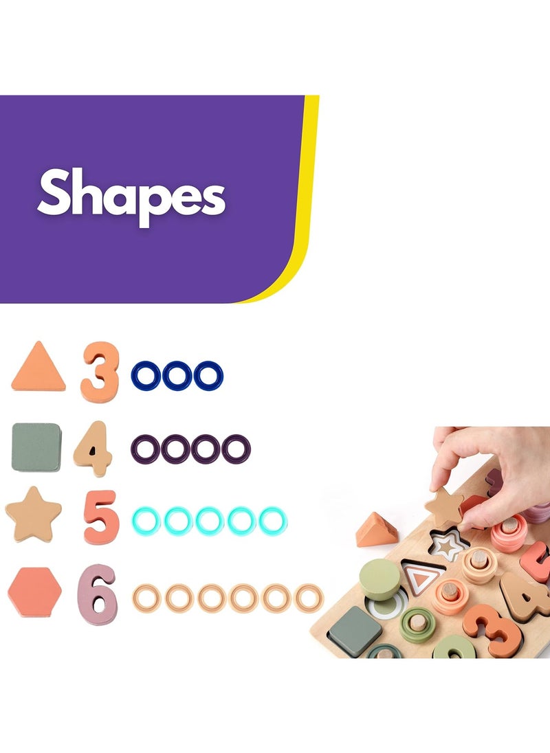 null - Toddler Montessori Toys Teaches Number, Counting, Math, Stacking Fun Preschool Learning Activates for Boy and Girl | 1 Year Old Boy Gifts and Beyond! (Macaron) - Image 1