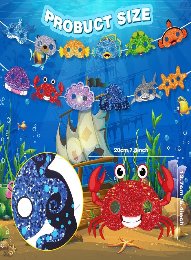 Minatee 24 Pieces Kids Masks Under the Sea Ocean Animal Birthday Funny Masks for Kids Party Supplies Under the Sea Ocean Animal Theme Baby Shower Birthday Gifts for Boys and Girls - Image 5