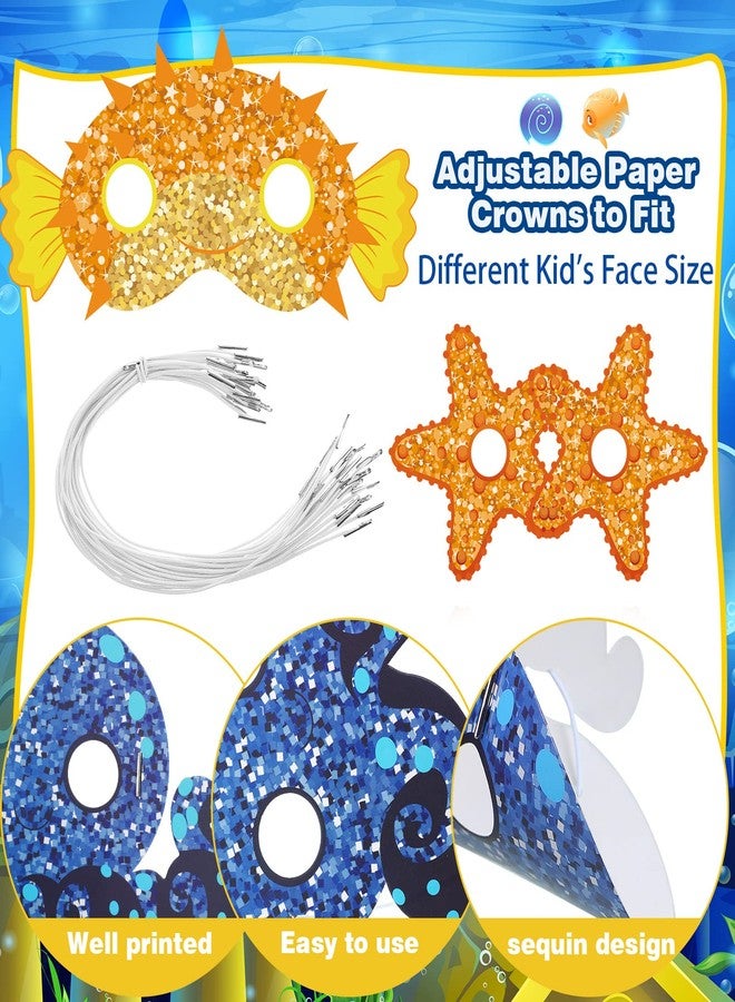 Minatee 24 Pieces Kids Masks Under the Sea Ocean Animal Birthday Funny Masks for Kids Party Supplies Under the Sea Ocean Animal Theme Baby Shower Birthday Gifts for Boys and Girls - Image 4