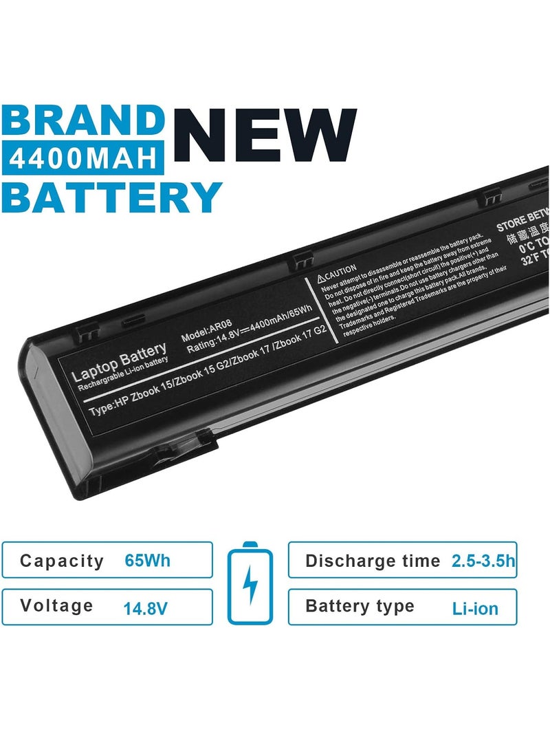 Generic AR08XL Laptop Battery for HP ZBook 17 G1 G2 Series 15 707614 - 121 141 707615 HSTNN IB4H IB4I 1588 3003, 14.4V Lithium  - Image 4