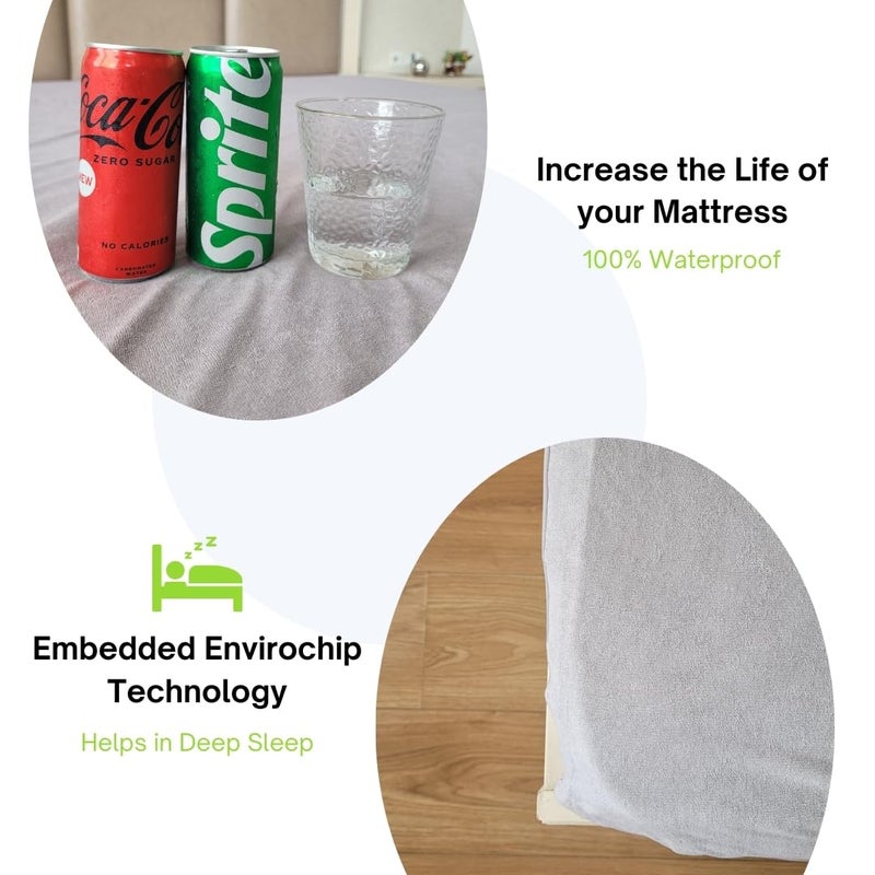 Enviro Chip Enviromat Single 36x78 100 Waterproof Premium Terry Cotton Mattress Protector Breathable Hypoallergenic Ultra Soft Fabric White Single 36x78 - Image 3