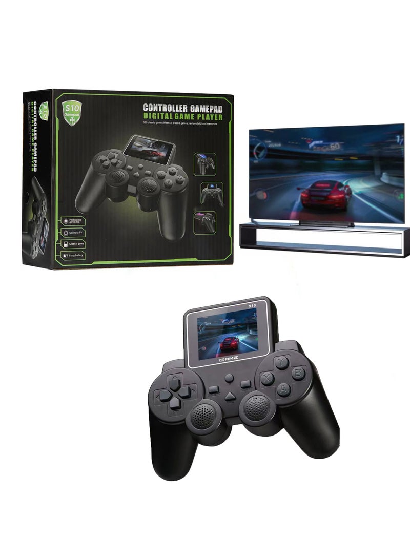 Rock Pow The new 520+game remote control, handheld S10 controller, and screen are integrated together to connect to a TV retro game console. - Image 1