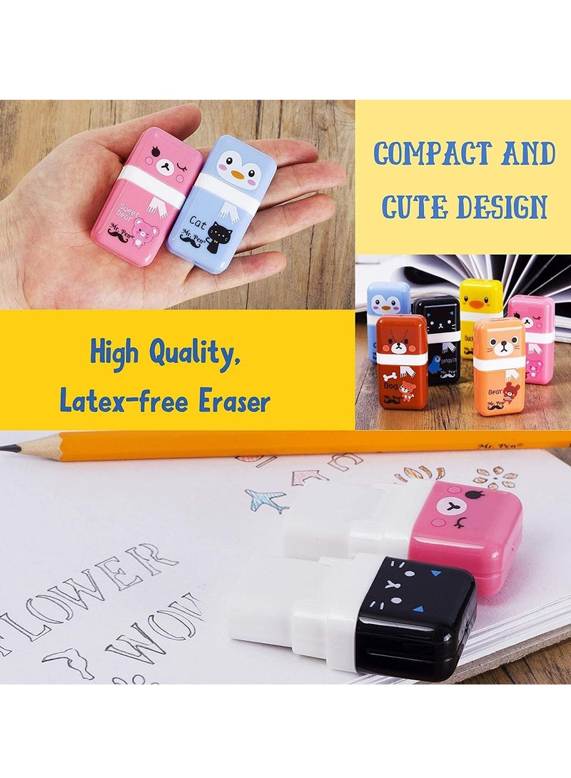 FengSVMA Erasers for Kids, 6 Pack, Eraser with Cover and Roller, School Supplies, Erasers, Kids Erasers, Pencil Eraser, Cute Erasers, Kids School Supplies - Image 2