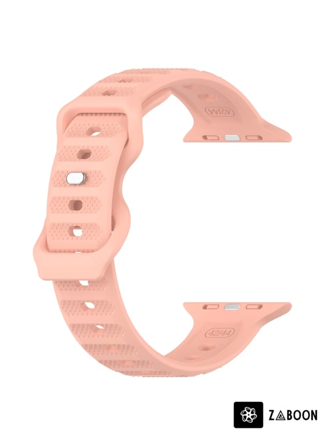 Zaboon Apple Watch SE 44mm Reverse Buckle Dot Texture Silicone Watch Band - Image 2