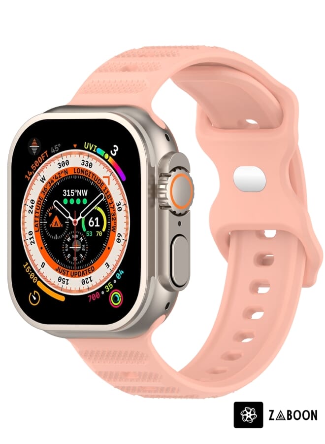 Zaboon Apple Watch SE 44mm Reverse Buckle Dot Texture Silicone Watch Band - Image 1