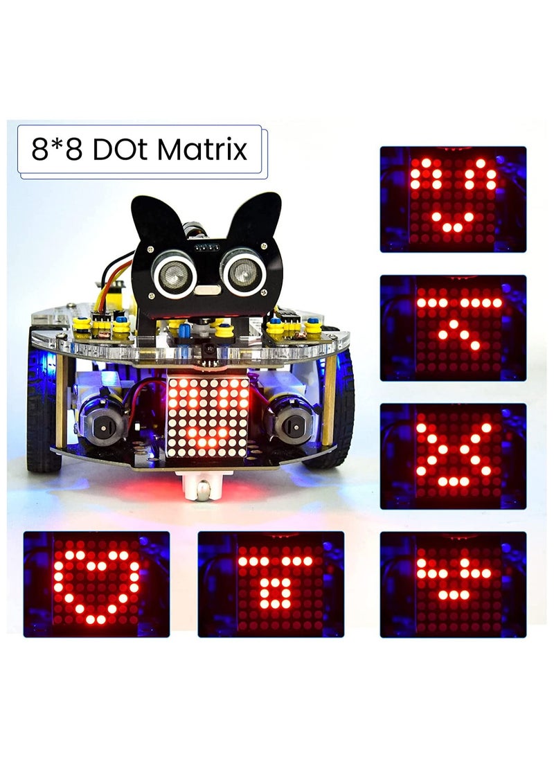 Keyestudio Beetlebot 3 in 1 Robot Car Starter Kit for Raspberry Pi PICO, Micro Python C plus Language, Matrix Display, APP & IR Remote Control, WiFi Module, with Building Blocks for Programming  - Image 3