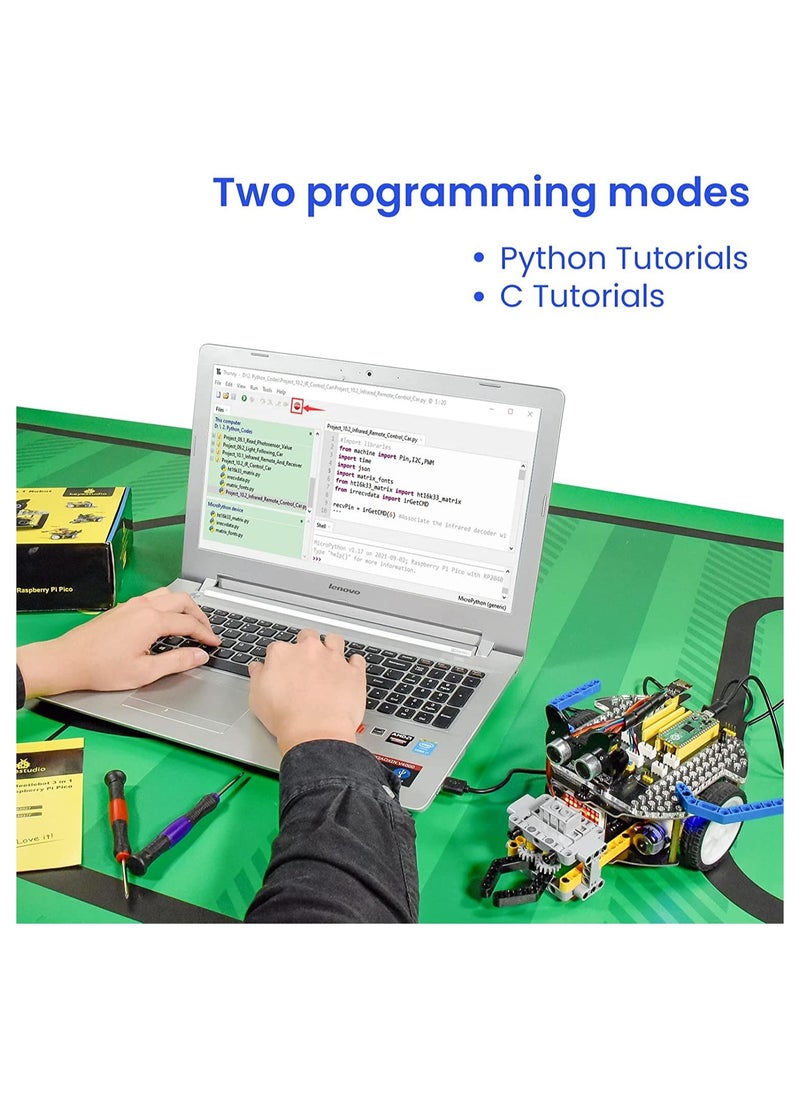 Beetlebot 3 in 1 Robot Car Starter Kit for Raspberry Pi PICO, Micro Python C plus Language, Matrix Display, APP & IR Remote Control, WiFi Module, with Building Blocks for Programming - pzsku/ZB5F9987F7035CC9E984BZ/45/_/1671694185/7cc65aad-076a-40b4-8e9d-440b28e024de