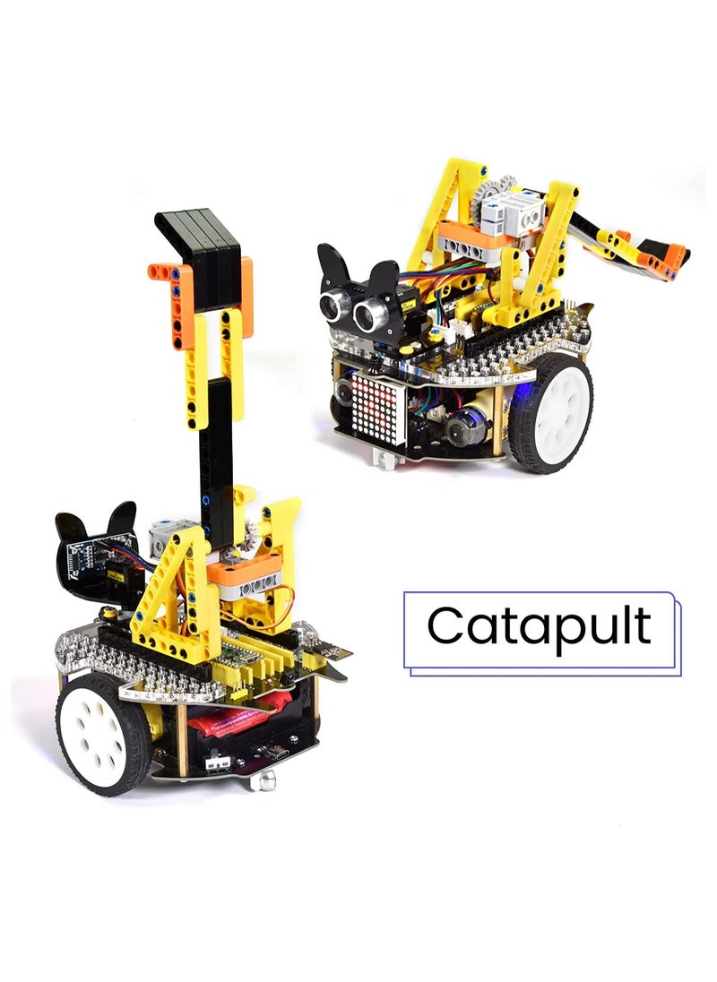 Keyestudio Beetlebot 3 in 1 Robot Car Starter Kit for Raspberry Pi PICO, Micro Python C plus Language, Matrix Display, APP & IR Remote Control, WiFi Module, with Building Blocks for Programming  - Image 4