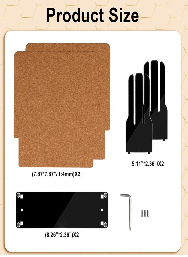 Homakover Cork Enamel Pin Display Stand with Acrylic Base, Tabletop Pin Organizer Display Storage, Brooch Pin Holder, Pin Display Holder for Award Badges Pins Collectible with 2 Pages, Hold Up To 150 Pins - Image 2