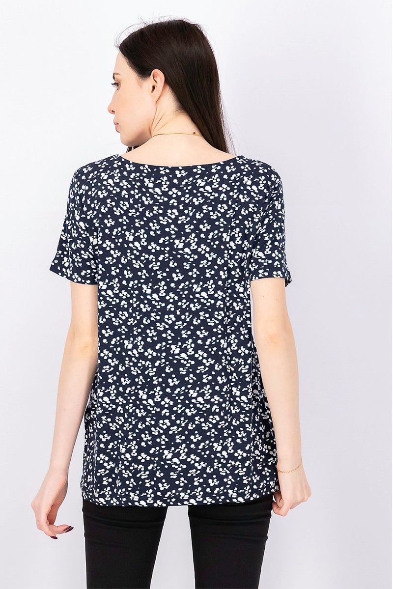 Tchibo Women Scoop Neckline Floral Print Top, Multicolor - Image 4