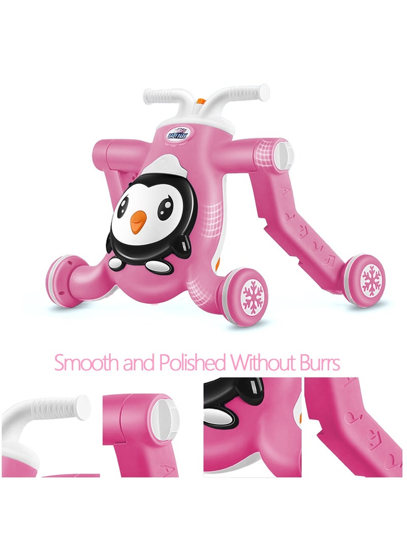 شو وو مشاية أطفال 3 في 1، سكوتر أطفال، لوح تزلج أطفال، مشاية أطفال قابلة للدفع، لعبة تعليمية موسيقية، ألعاب تعليمية مبكرة، دراجة أطفال يمكن تجميعها كسكوتر/دراجة نارية/مركز أنشطة - Image 3