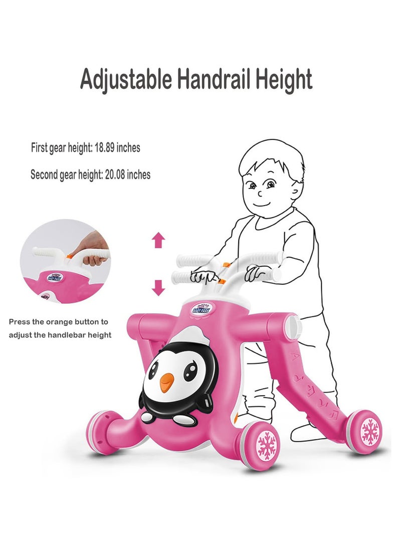 شو وو مشاية أطفال 3 في 1، سكوتر أطفال، لوح تزلج أطفال، مشاية أطفال قابلة للدفع، لعبة تعليمية موسيقية، ألعاب تعليمية مبكرة، دراجة أطفال يمكن تجميعها كسكوتر/دراجة نارية/مركز أنشطة - Image 5