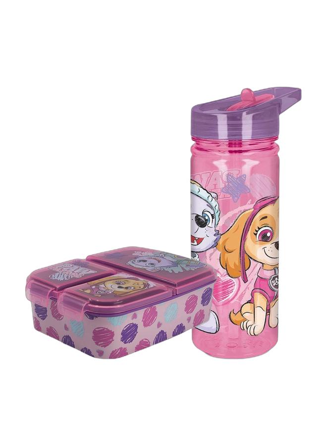 nickelodeon PawPatrol Girls 580ml Water Bottle + Lunch Box Combo Set for Kids - Image 1