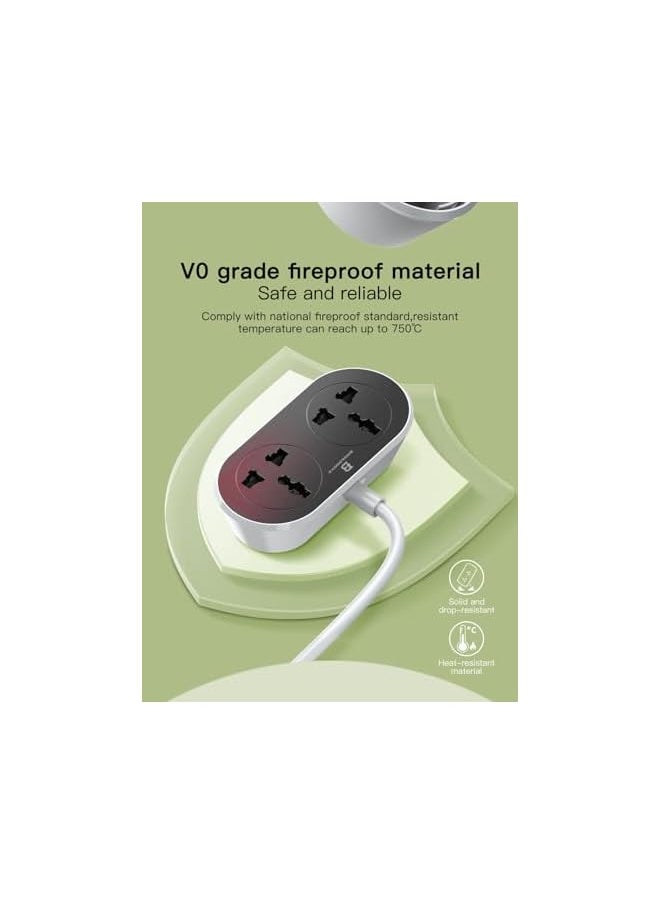 BROADONYX Extension Cord 5M power strip Heavy Duty Cable with 2 Outlets, 2500W, 10A, UK Plug  - Image 4
