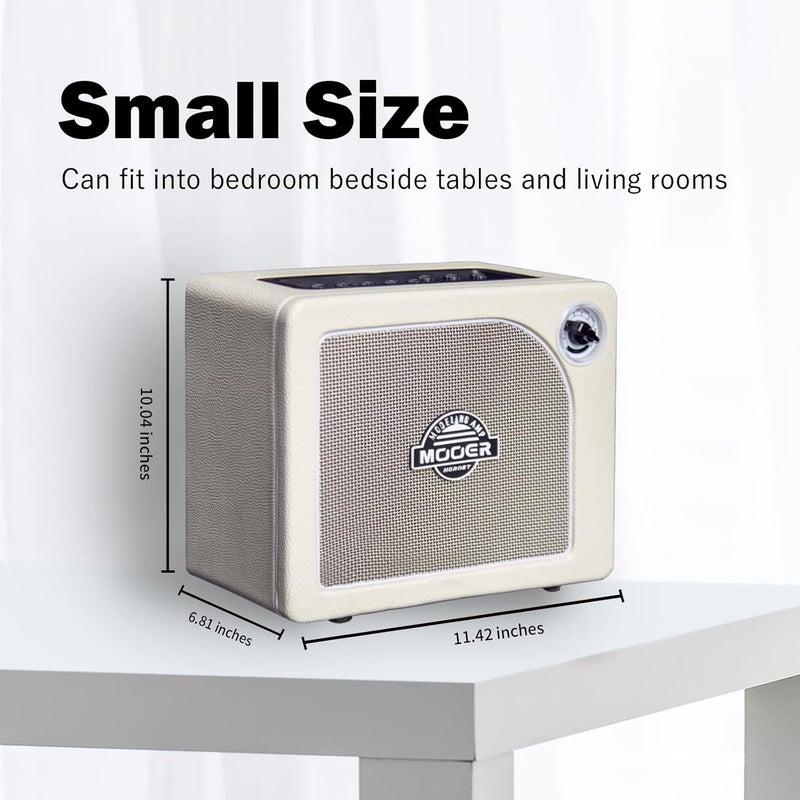 MOOER Hornet White 15W Guitar Amplifier Combo with 9 Digital Amp Models and Bluetooth - Image 4