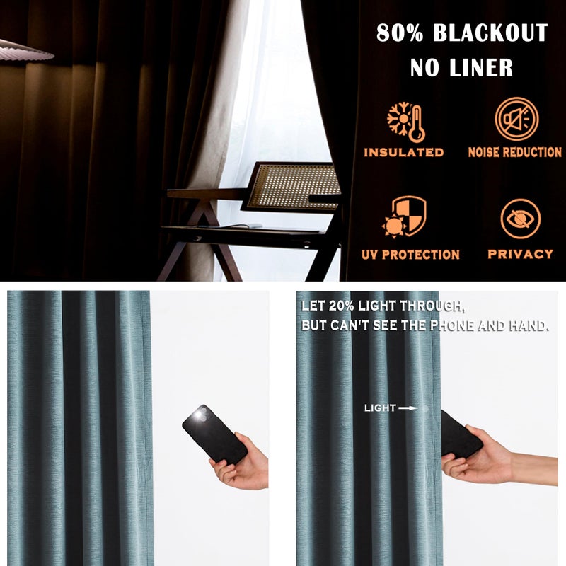 Kayne Studio Back Tab Velvet Pinch Pleated Curtains 84 Inch Long Room Darkening Thermal Insulated Noise Reducing Window Treatments Drapes for Living Room  Storm Blue 22 Hooks 2 Panels 38"" x 84"" - Image 4