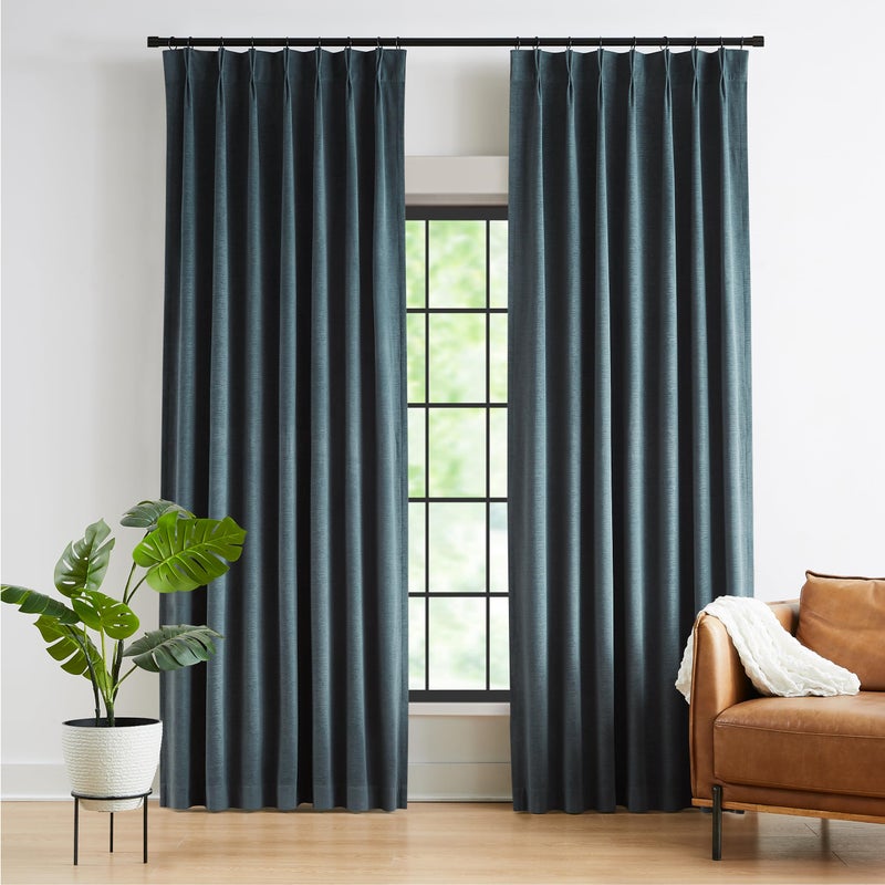 Kayne Studio Back Tab Velvet Pinch Pleated Curtains 84 Inch Long Room Darkening Thermal Insulated Noise Reducing Window Treatments Drapes for Living Room  Storm Blue 22 Hooks 2 Panels 38"" x 84"" - Image 1