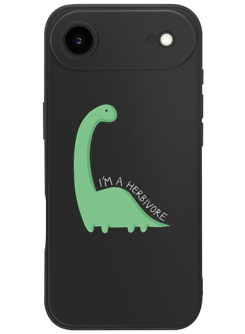 Theodor Protective Slim Fit Case Liquid Silicone Cover with Full Body Protection Anti-Scratch Shockproof Case For Apple iPhone 17 Air (Black) Dino - White - Image 1