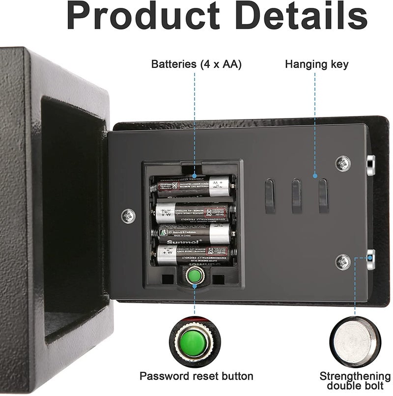 Overa Safebox For Home High Security Steel small home Office Digital Electronic Safe Box with Two Keys Small Value Safe with Digital Keypad for Extra Security - Image 3