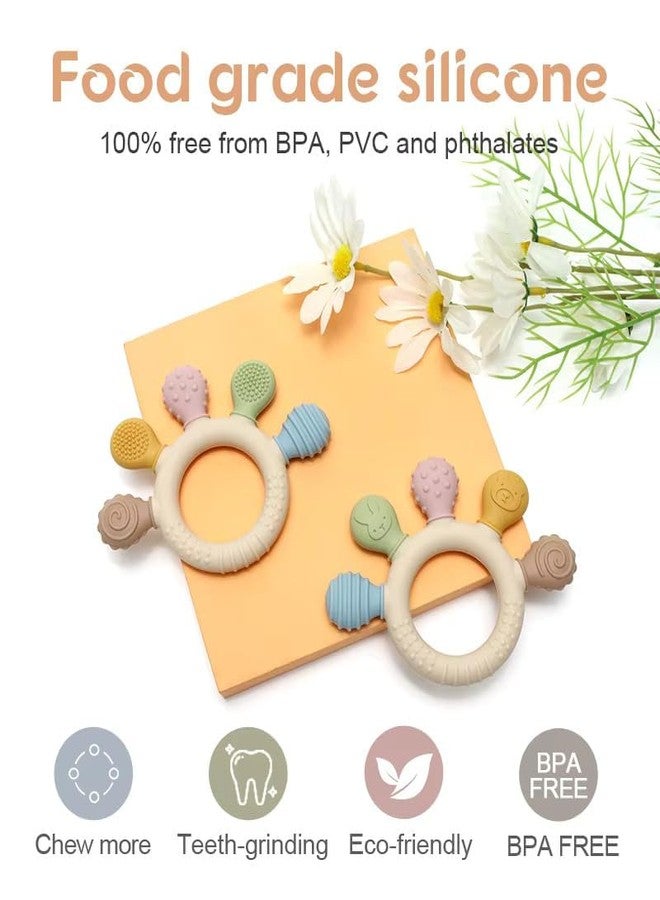 KANAKADHARA Baby Teething Toys Silicone Teethers Bpa Free Teether Newborn Infant Toys Gifts Soft Silicone Infant Rattle for Mouth Silicone Teething Toy for Babies 3-18 Months (B-Shape) - Image 5