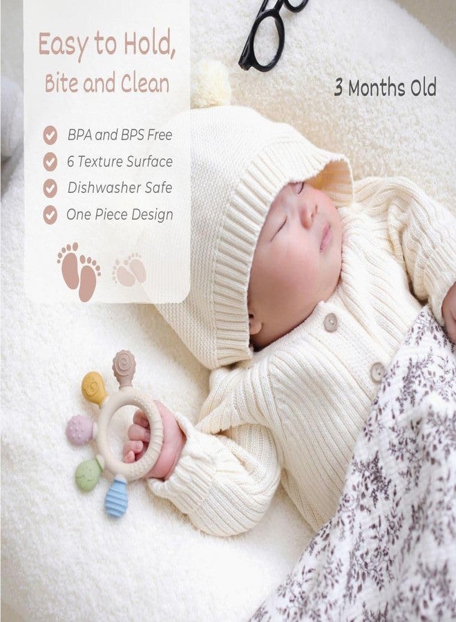 KANAKADHARA Baby Teething Toys Silicone Teethers Bpa Free Teether Newborn Infant Toys Gifts Soft Silicone Infant Rattle for Mouth Silicone Teething Toy for Babies 3-18 Months (B-Shape) - Image 3