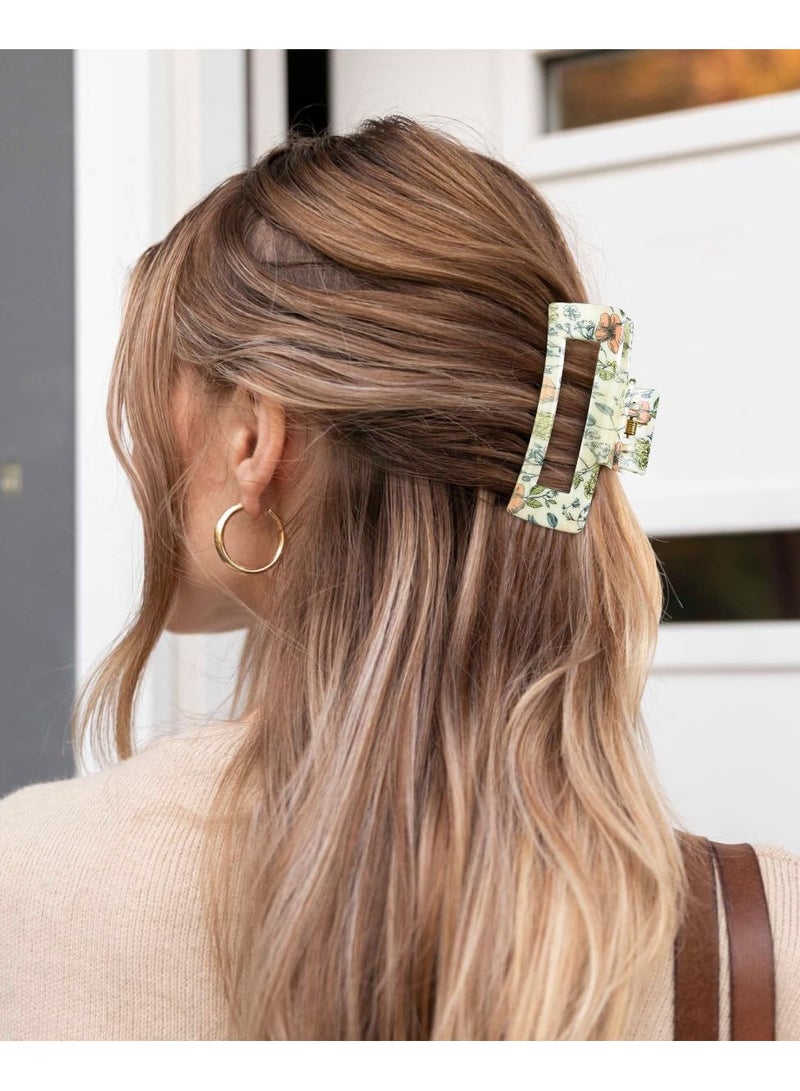 Goolsky Hair Clips for Women - 4 Inch Large Claw Clips with Strong Hold Jaw, Cute Square Fashion Accessories for Thick, Thin or Long Curly Hair, 2 Pack - Image 2