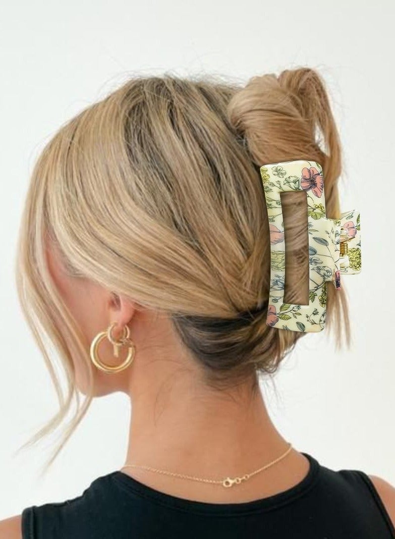 Goolsky Hair Clips for Women - 4 Inch Large Claw Clips with Strong Hold Jaw, Cute Square Fashion Accessories for Thick, Thin or Long Curly Hair, 2 Pack - Image 4