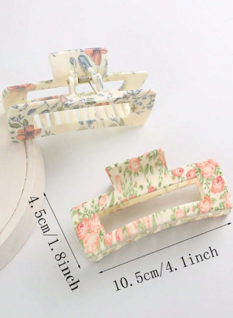 Goolsky Hair Clips for Women - 4 Inch Large Claw Clips with Strong Hold Jaw, Cute Square Fashion Accessories for Thick, Thin or Long Curly Hair, 2 Pack - Image 5