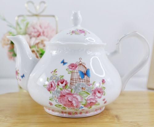 Eplze YBK Tech Strengthen Porcelain Coffee Pot Ceramic Teapot- Pink Rose (Teapot) - Image 4