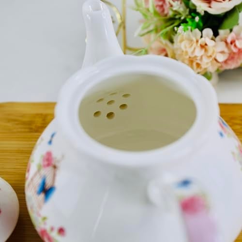 Eplze YBK Tech Strengthen Porcelain Coffee Pot Ceramic Teapot- Pink Rose (Teapot) - Image 5