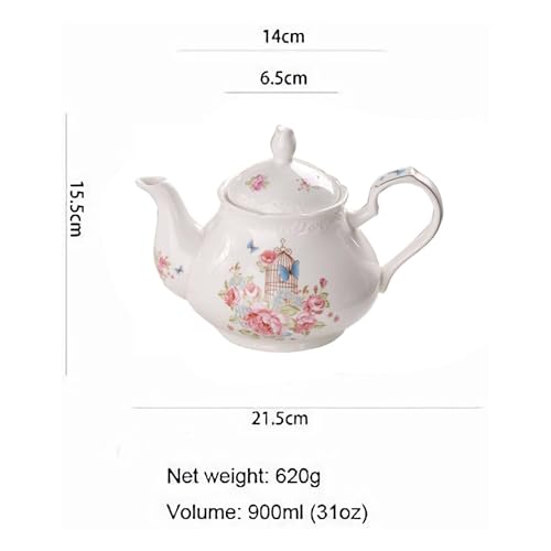 Eplze YBK Tech Strengthen Porcelain Coffee Pot Ceramic Teapot- Pink Rose (Teapot) - Image 2