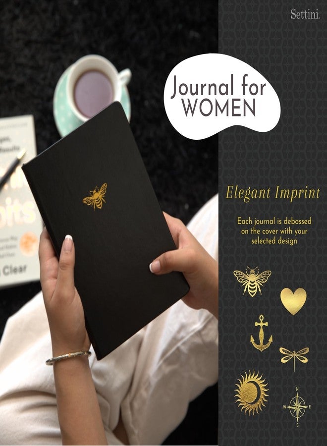 SETTINI Journals for Writing - Black Bee Journal - Writing Journal for Women or Men - Bee Notebook - Faux Leather, Elastic, Bookmark, Lay Flat - Great Gift For Women or Men - Image 3