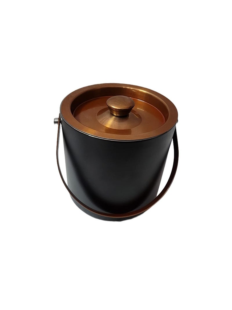 Proniks Stainless Steel 15 Liter Insulated Ice Bucket with OpenerIce Tongpeg MeasureHip Flask and Stainer Keeps Ice Cold for 6h Great bar Tools for Home bar AccessoriesMini bar Wine in Black - Image 5