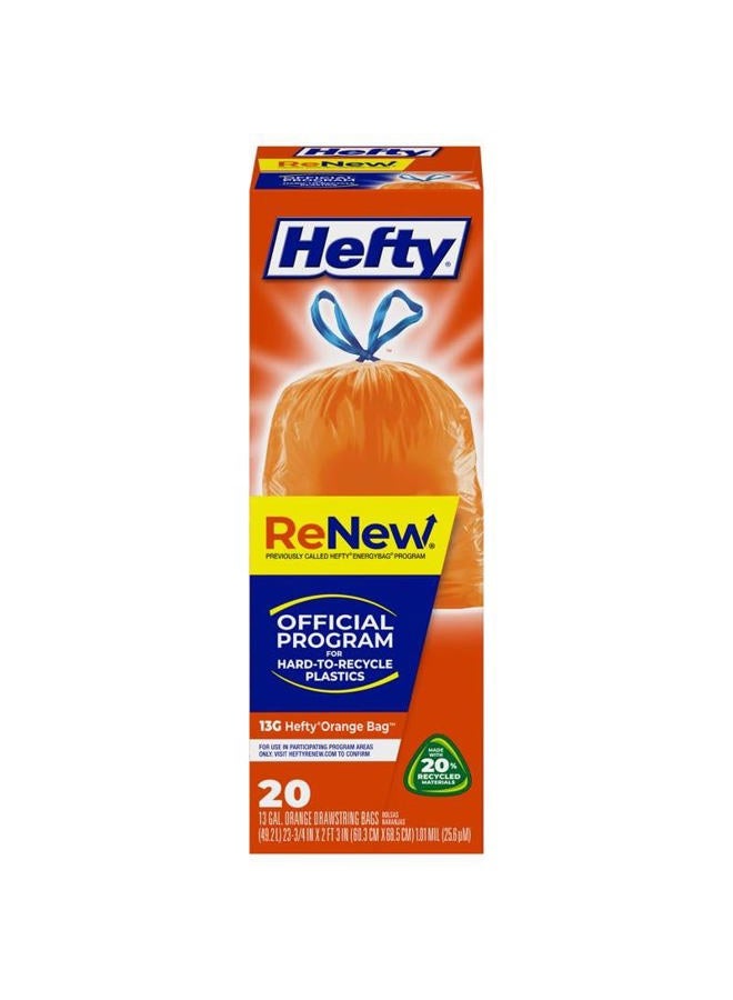 ReNew 13 gal Recycling Bags Drawstring 20 pk 1.01 mil