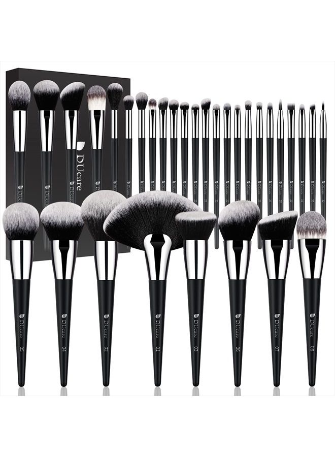 DUcare فرش مكياج احترافية 32 قطعة مجموعة فرش مكياج متميزة فرش كابوكي أساس خلط فرشاة بودرة الوجه أحمر خدود خافي عيوب ظلال عيون - Image 1