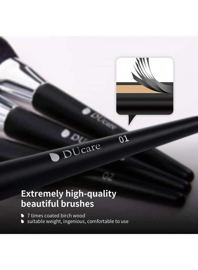 DUcare فرش مكياج احترافية 32 قطعة مجموعة فرش مكياج متميزة فرش كابوكي أساس خلط فرشاة بودرة الوجه أحمر خدود خافي عيوب ظلال عيون - Image 4
