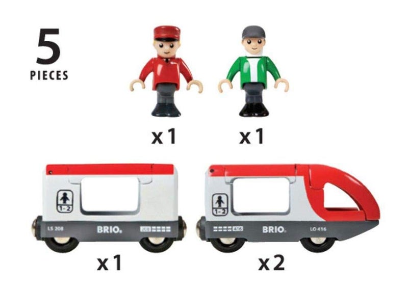 Brio BRIO World 33505 - Travel Train Set - Premium 5 Piece Wooden Toy Set for Toddlers | Ideal Birthday Compatible with All BRIO Railway Toys  - Image 4