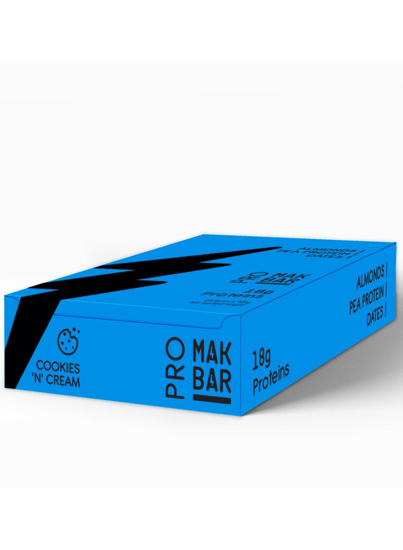 MAK BAR Pro (Cookies 'N' Cream Flavor) Protein Bar 55g 12 pieces - Pack of 12 - Image 2