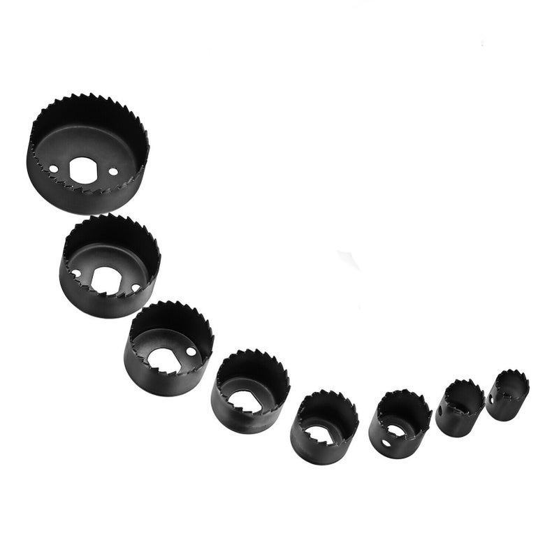 12Pcs Carbon Steel Hole Saw Kit 3/4'' to 2 1/2'' Wood Metal Round Hole Drilling Cutting - Image 3