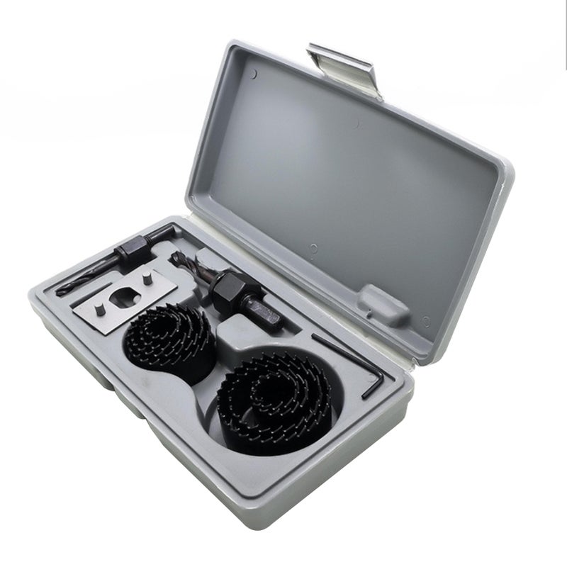 12Pcs Carbon Steel Hole Saw Kit 3/4'' to 2 1/2'' Wood Metal Round Hole Drilling Cutting - Image 1